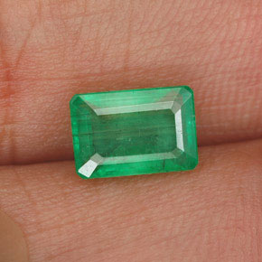 Smeraldo naturale verde da 1,29 ct, taglio smeraldo, I1