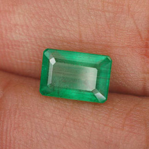 Smeraldo naturale verde da 1,29 ct, taglio smeraldo, I1