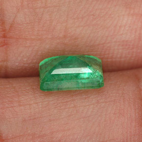 Smeraldo naturale verde da 1,29 ct, taglio smeraldo, I1