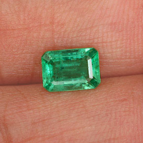Smeraldo naturale verde da 0,73 ct, taglio smeraldo, SI-I1