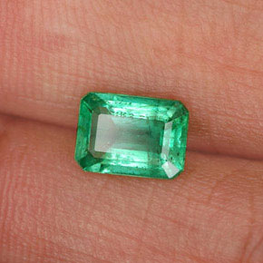 Smeraldo naturale verde da 0,73 ct, taglio smeraldo, SI-I1
