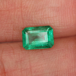 Smeraldo naturale verde da 0,83 ct, taglio smeraldo, SI-I1