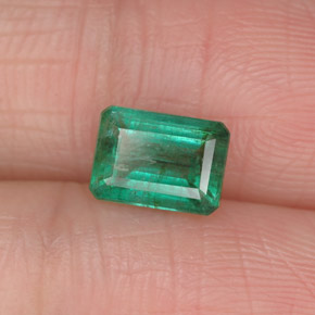 Smeraldo naturale verde da 1,03 ct, taglio smeraldo, I1