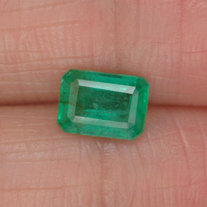 Smeraldo naturale verde da 0,86 ct, taglio smeraldo, I1