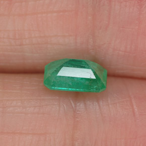 Smeraldo naturale verde da 0,86 ct, taglio smeraldo, I1