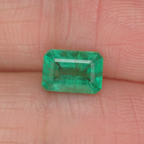Smeraldo naturale verde da 0,89 ct, taglio smeraldo, I1
