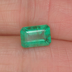 Smeraldo naturale verde da 0,89 ct, taglio smeraldo, I1