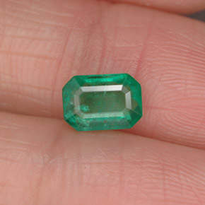 Smeraldo naturale verde da 0,86 ct, taglio smeraldo, I1