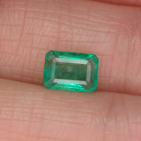 Smeraldo naturale verde da 0,94 ct, taglio smeraldo, I1
