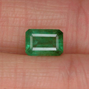 Smeraldo naturale verde da 0,84 ct, taglio smeraldo, SI-I1