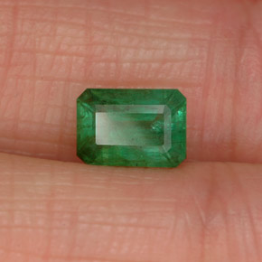 Smeraldo naturale verde da 0,84 ct, taglio smeraldo, SI-I1