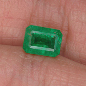 Smeraldo naturale verde da 0,94 ct, taglio smeraldo, SI-I1