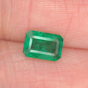 Smeraldo naturale verde da 0,67 ct, taglio smeraldo, SI-I1