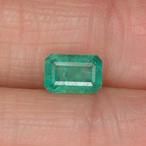 Smeraldo naturale verde da 0,61 ct, taglio smeraldo, SI-I1