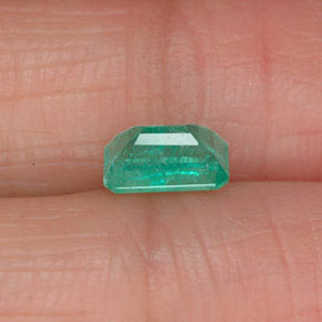 Smeraldo naturale verde da 0,61 ct, taglio smeraldo, SI-I1