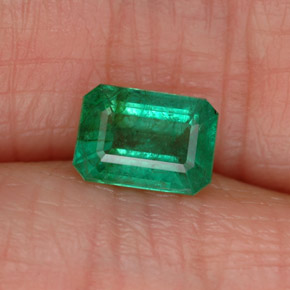Smeraldo naturale verde da 1,04 ct, taglio smeraldo, SI-I1