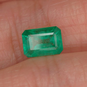 Smeraldo naturale verde da 0,81 ct, taglio smeraldo, SI-I1