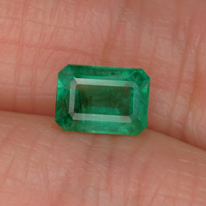 Smeraldo naturale verde da 0,96 ct, taglio smeraldo, SI-I1