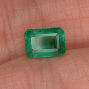 Smeraldo naturale verde da 0,96 ct, taglio smeraldo, SI-I1