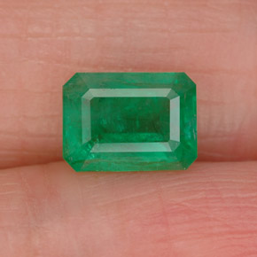 Smeraldo naturale verde da 0,93 ct, taglio smeraldo, SI-I1