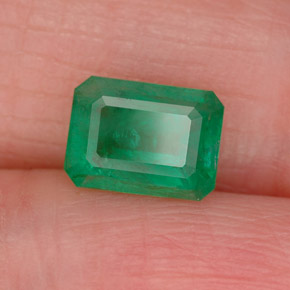Smeraldo naturale verde da 0,93 ct, taglio smeraldo, SI-I1