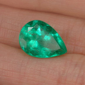 Smeraldo naturale verde da 4,79 ct, taglio a pera, SI