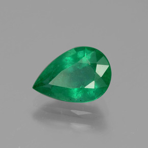 Smeraldo naturale verde da 1,19 ct, taglio a pera, VS-SI