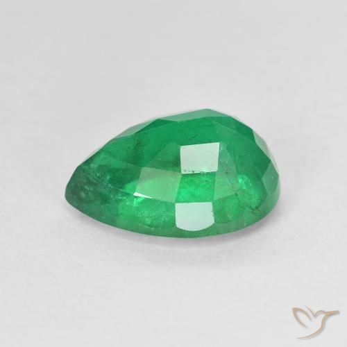 Smeraldo Verde medio naturale da 2.53 ct, Forma a pera, SI-I1