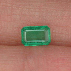 Smeraldo naturale verde da 0,56 ct, taglio smeraldo, SI-I1