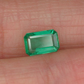 Smeraldo naturale verde da 0,56 ct, taglio smeraldo, SI-I1