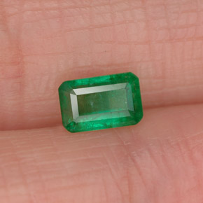 Smeraldo naturale verde da 0,50 ct, taglio smeraldo, SI-I1