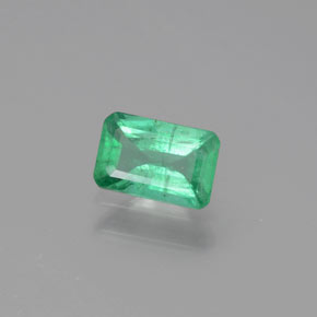 Smeraldo naturale verde da 0,48 ct, taglio smeraldo, SI-I1