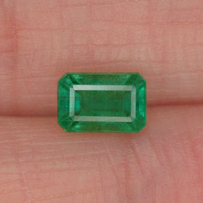 Smeraldo naturale verde da 0,72 ct, taglio smeraldo, SI-I1