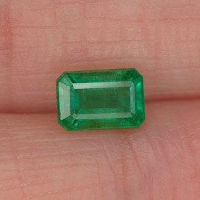Smeraldo naturale verde da 0,72 ct, taglio smeraldo, SI-I1