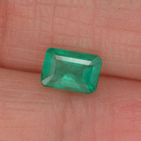 Smeraldo naturale verde da 0,49 ct, taglio smeraldo, SI-I1