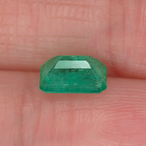 Smeraldo naturale verde da 0,87 ct, taglio smeraldo, I1