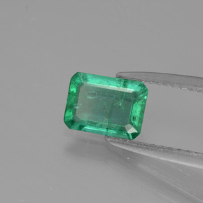 Smeraldo naturale verde da 0,83 ct, taglio smeraldo, I1
