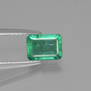 Smeraldo naturale verde da 0,83 ct, taglio smeraldo, I1