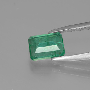 Smeraldo naturale verde da 0,83 ct, taglio smeraldo, I1