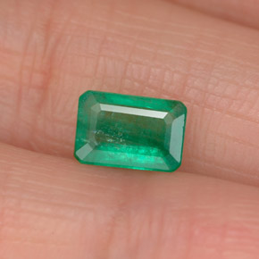 Smeraldo naturale verde da 0,83 ct, taglio smeraldo, SI-I1
