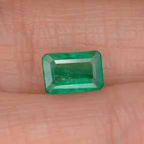 Smeraldo naturale verde da 0,83 ct, taglio smeraldo, SI-I1