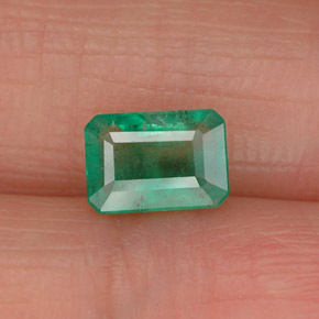 Smeraldo naturale verde da 0,94 ct, taglio smeraldo, SI-I1