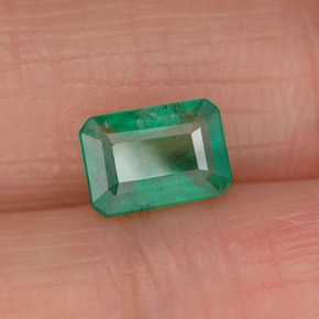 Smeraldo naturale verde da 0,94 ct, taglio smeraldo, SI-I1