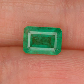 Smeraldo naturale verde da 0,92 ct, taglio smeraldo, SI-I1