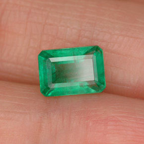 Smeraldo naturale verde da 1,00 ct, taglio smeraldo, SI-I1