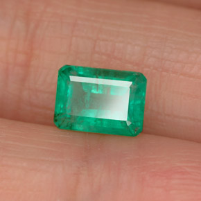 Smeraldo naturale verde da 1,09 ct, taglio smeraldo, SI-I1