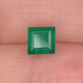 Smeraldo naturale verde da 0,75 ct, quadrato, I1