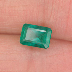 Smeraldo naturale verde da 0,70 ct, taglio smeraldo, SI-I1