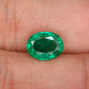 Smeraldo naturale verde da 1,58 ct, taglio ovale, SI-I1