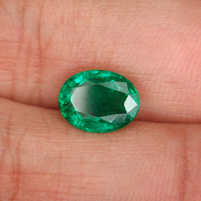 Smeraldo naturale verde da 1,58 ct, taglio ovale, SI-I1